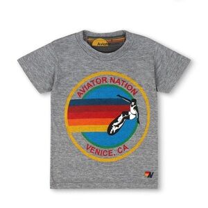 KID'S AVIATOR NATION TEE - HEATHER GREY